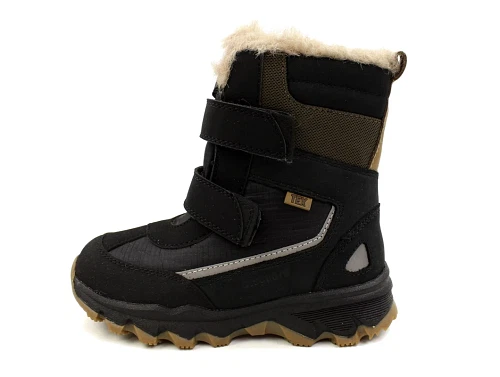 Bisgaard black vinterstøvle Eddie med velcro og TEX